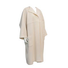1980's Krizia Cream Wool Unlined Coat