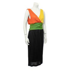 1960's Louis Feraud Tri-Color Jersey Dress