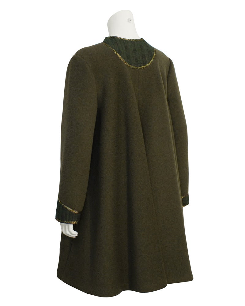 Black 1960's Geoffrey Beene Military Swing Coat