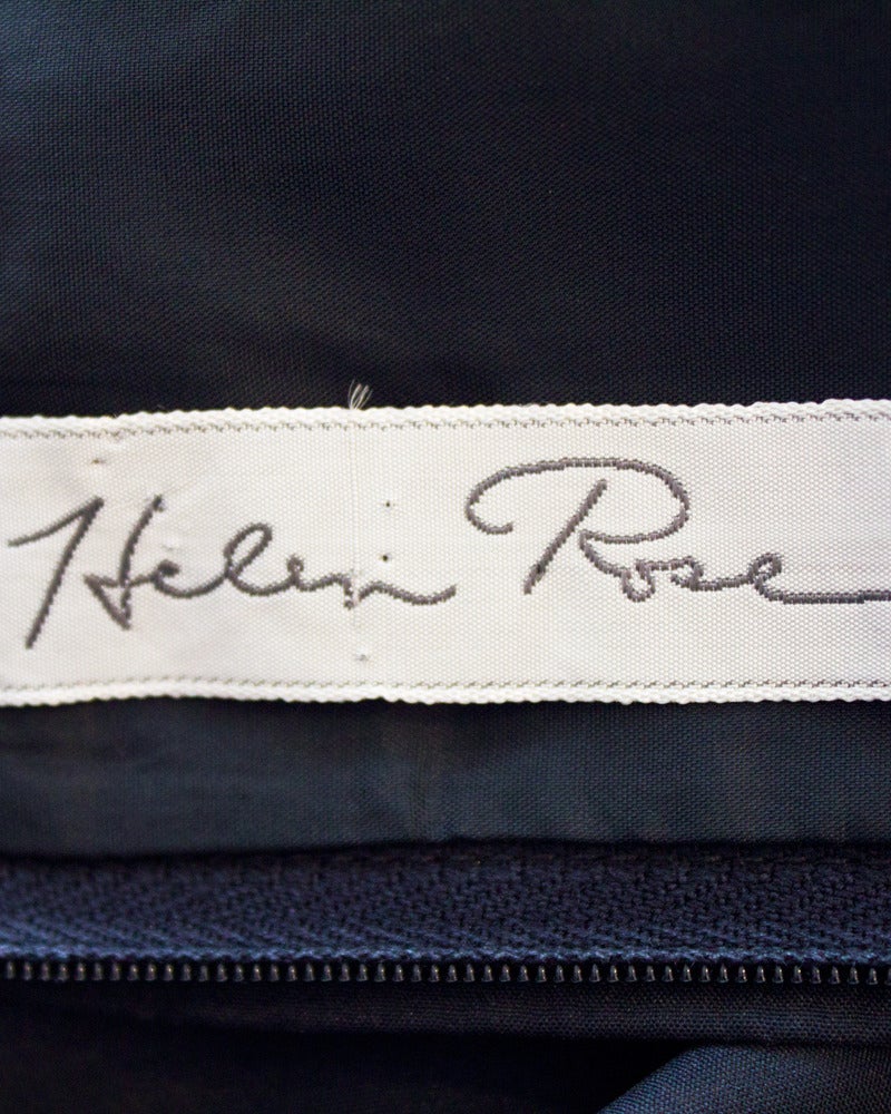 Women's 1960's Helen Rose Black Lace Bodice Silk Gown