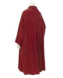 Abrigo de ante Jean Patou Bordeau de los años 60 con forro completo de visón