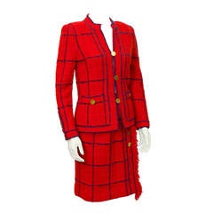 1970's Adolfo Red Knit Chanel Inspired Suit 7