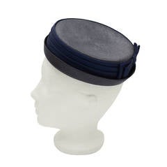 1950's Christian Dior Navy Blue Hat