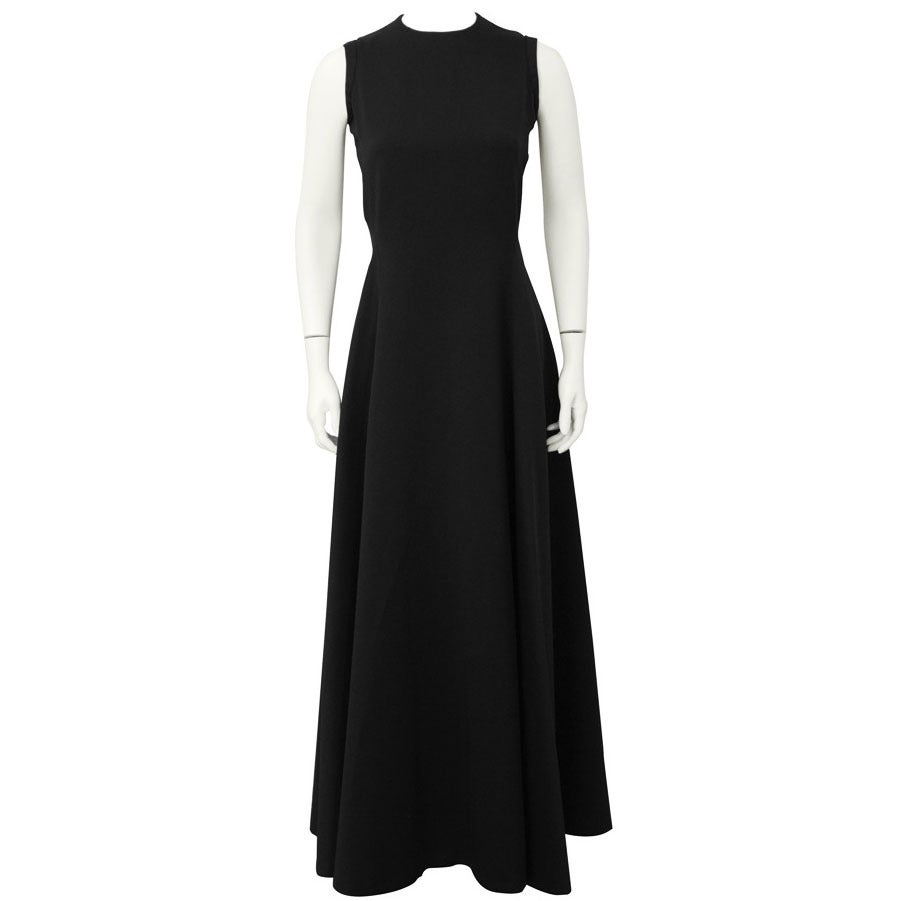 1960's Geoffrey Beene Black Silk Gown For Sale