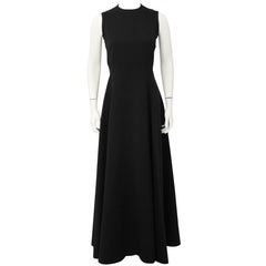Retro 1960's Geoffrey Beene Black Silk Gown
