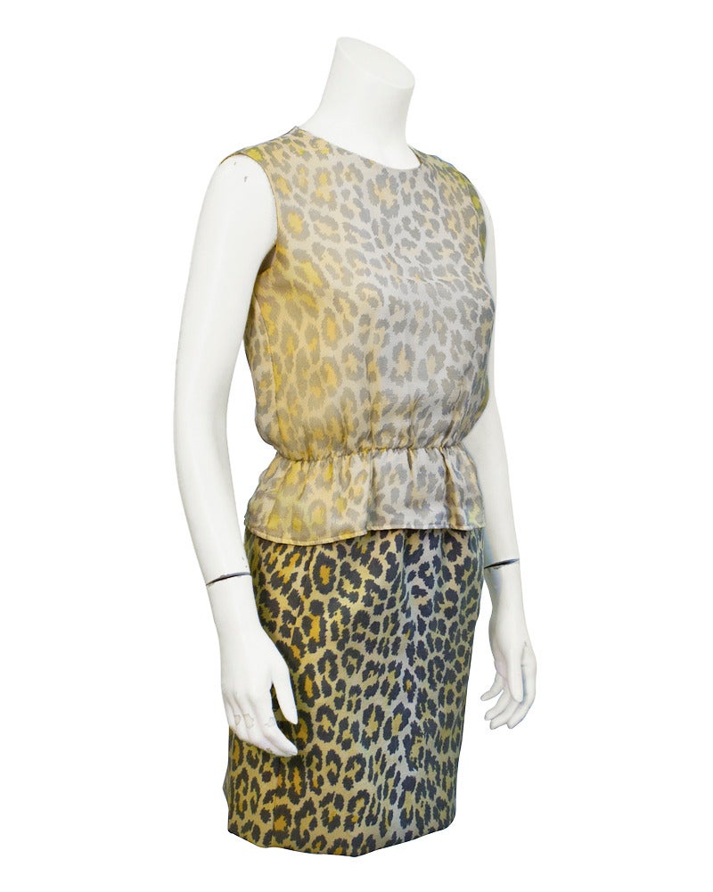 Brown 1960's Lee Hano Leopard 3 Piece Skirt Suit For Sale