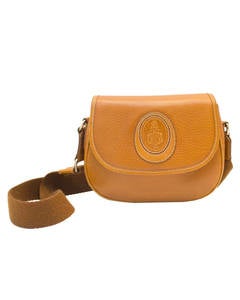 1980s Mark Cross Leather Mini Bag with Wide Shoulder Strap