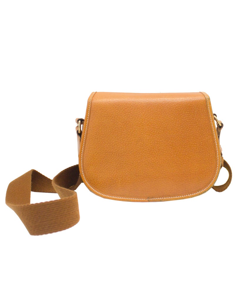 1980s Mark Cross Leather Mini Bag with Wide Shoulder Strap at 1stDibs