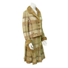 1970's Chanel Couture Fur Trimmed Wool Suit 11
