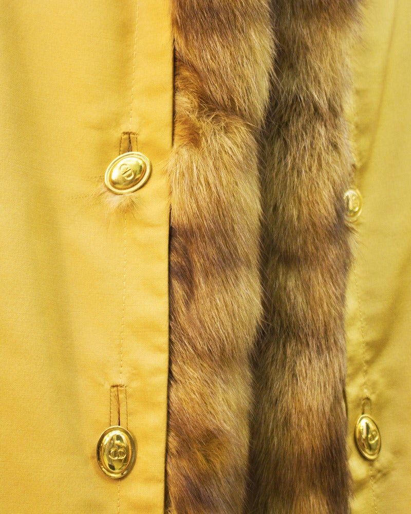 Women's 1980's Christian Dior Haute Fourrure Golden Sable Trimmed Coat