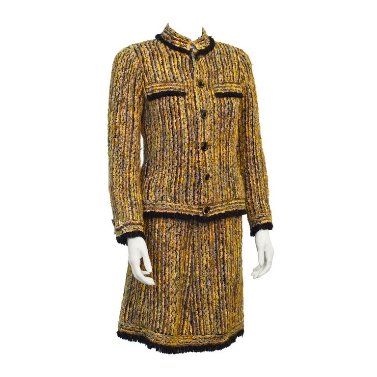 1970's Chanel Haute Couture Black and Brown Skirt Suit For Sale at 1stDibs  | 70s chanel, haute couture 1970, 1970s haute couture