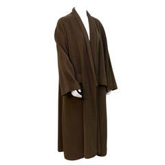 1980's Genny Brown Kimono Style Wool Coat 9