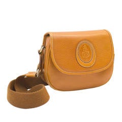 1980s Mark Cross Leather Mini Bag with Wide Shoulder Strap 3