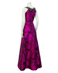2007 Oscar De La Renta Purple Tone Gown with Jewel Collar