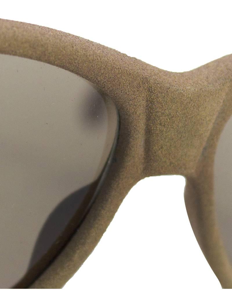 1980's Alaia Faux Suede Glasses In Excellent Condition In Toronto, Ontario