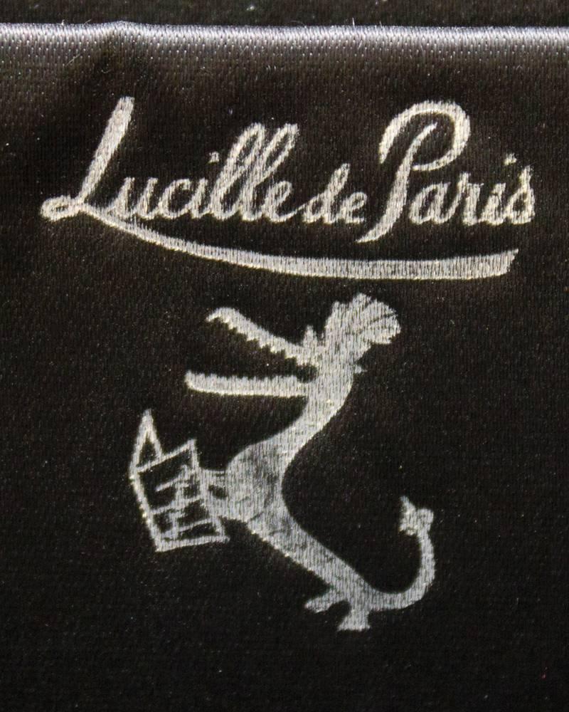 Women's 1950's Lucille de Paris Black Croc Evening Clutch