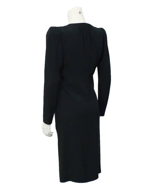 1980's Yves Saint Laurent YSL Black Silk and Rhinestone Dress For Sale ...