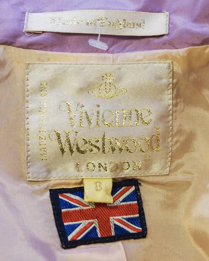 Women's 1980's VIvienne Weswood Lilac Garter Skirt Suit 