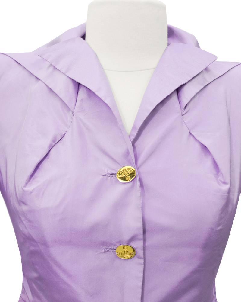 Purple 1980's VIvienne Weswood Lilac Garter Skirt Suit 
