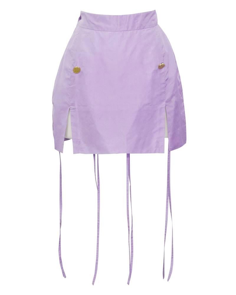 1980's VIvienne Weswood Lilac Garter Skirt Suit  In Good Condition In Toronto, Ontario