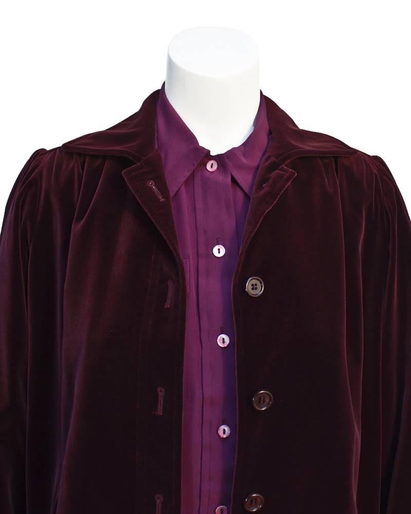 1980's Yves Saint Laurent YSL Purple Velvet Skirt Suit  In Excellent Condition For Sale In Toronto, Ontario