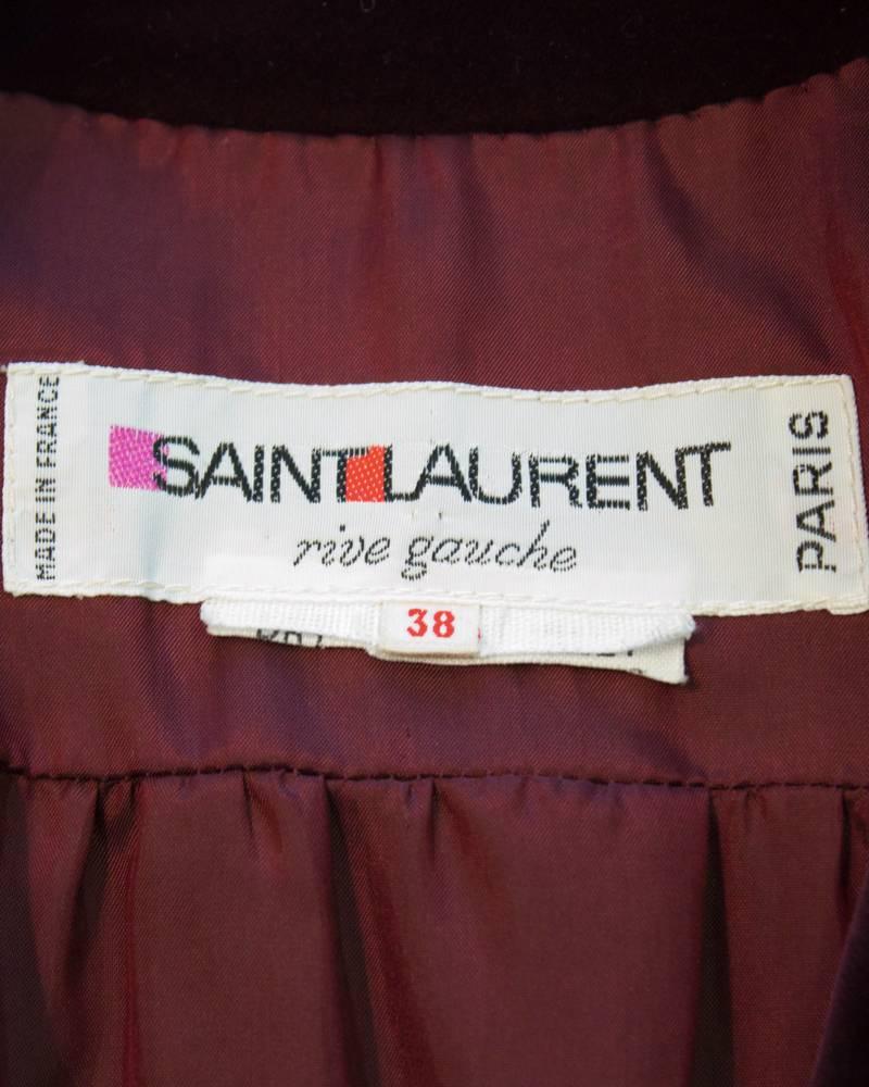 Women's 1980's Yves Saint Laurent YSL Purple Velvet Skirt Suit  For Sale
