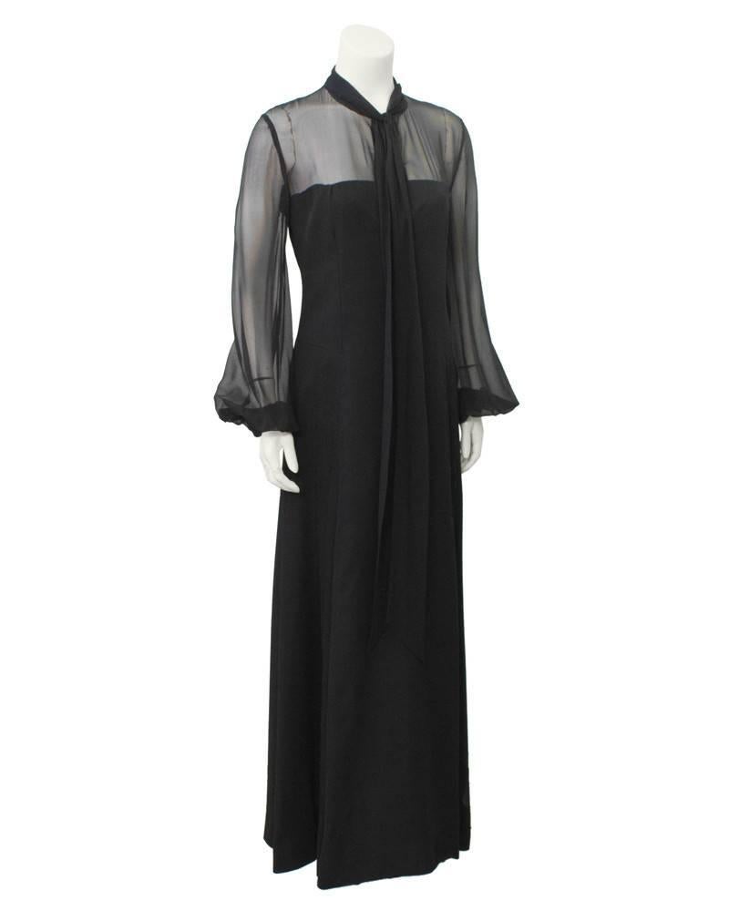 Stunning 1960's long day/evening dress designed and sold at the famous 
