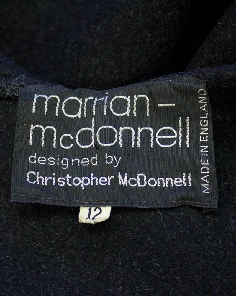1960's Marrian-McDonnell Black Wool Cloak 1