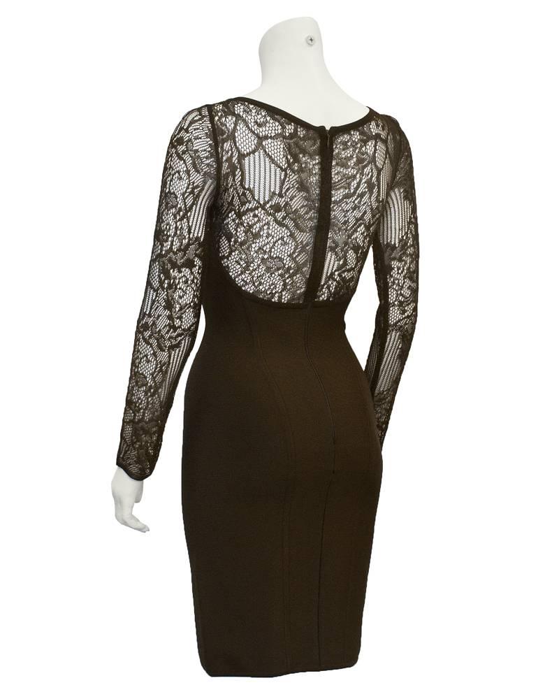 vintage herve leger brown dress