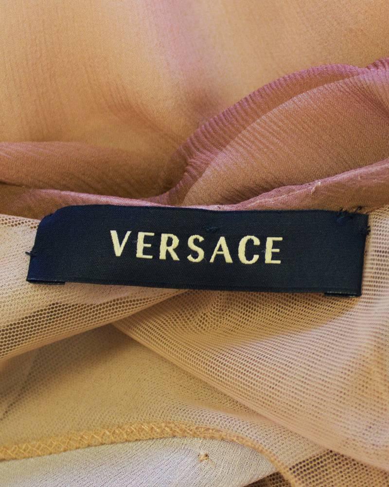 Early 2000's Versace Tan Ombre Gown 2