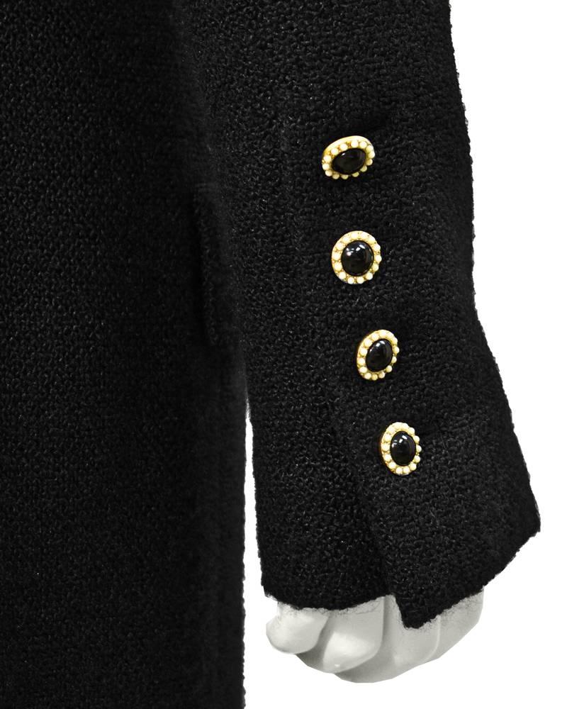 Women's Spring 2002 Chanel Black Wool Coat Dress