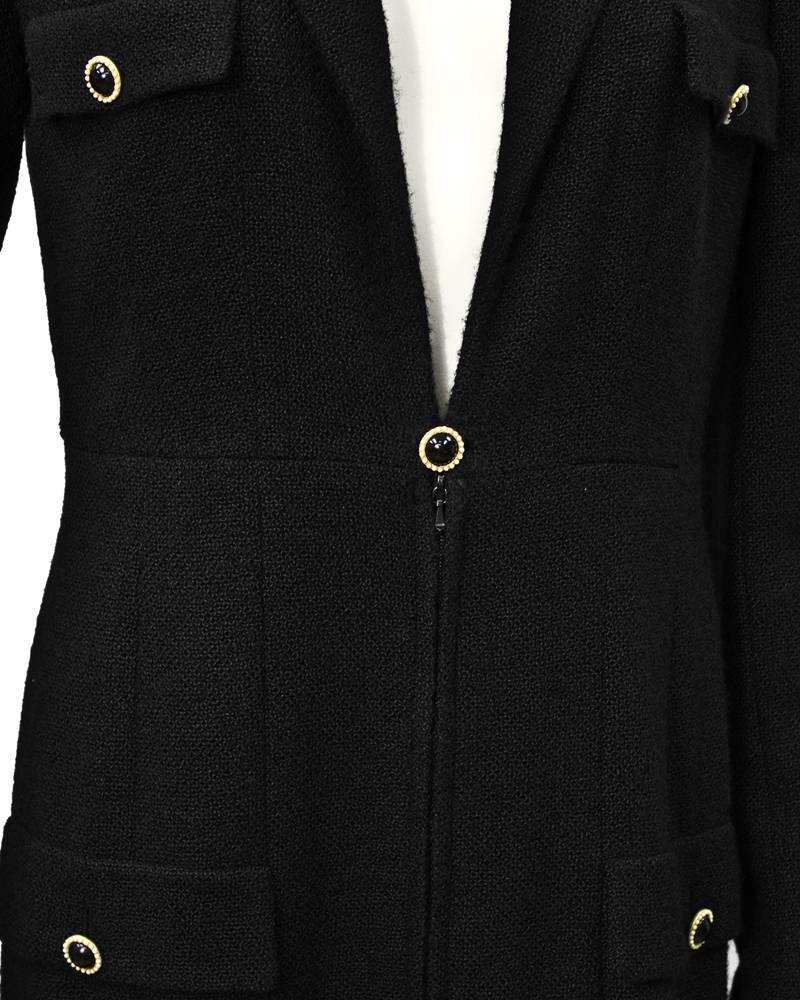 Spring 2002 Chanel Black Wool Coat Dress 2