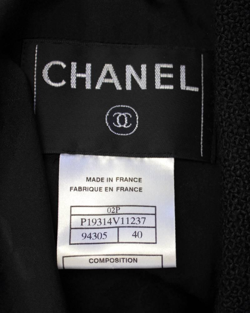 Spring 2002 Chanel Black Wool Coat Dress 1