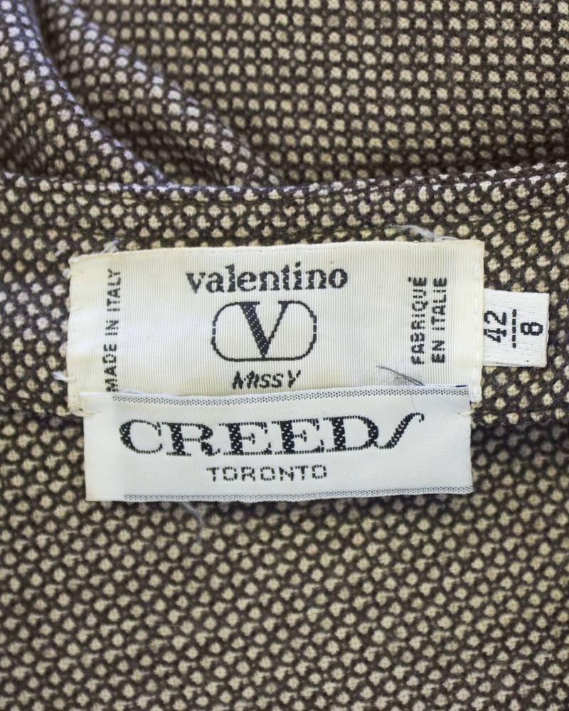 Women's 1980's Valentino Brown Wool Shirtdress