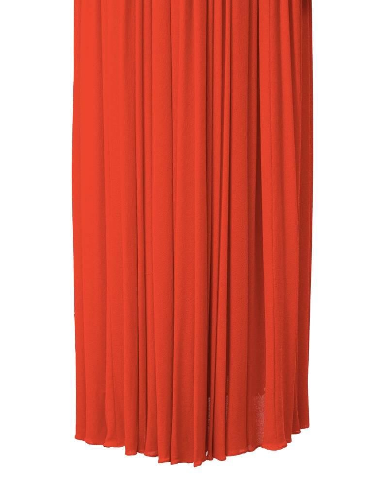 Women's 1980's Oscar de la Renta Red Cap Sleeve Gown