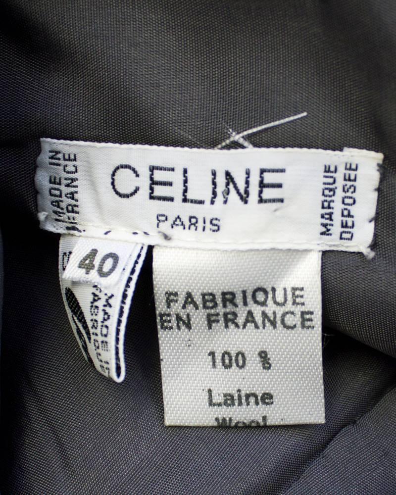 Black 1970's Celine Grey Pleated Skirt
