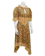 1970's Annacat Floral Peekaboo-Front Midi Dress
