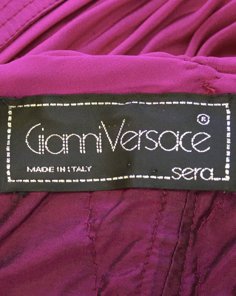 1990's Gianni Versace Magenta Wiggle Dress 1