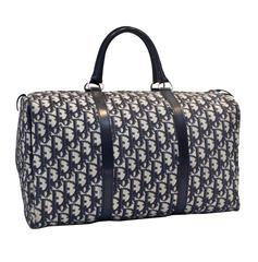1970's Christian Dior Navy Canvas Logo Duffle