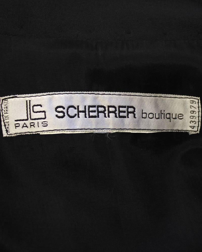 Scherrer 1980 - Robe en velours noir avec manches perlées  en vente 1