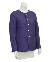 2013 Chanel Purple Tweed Jacket with Pearl Buttons