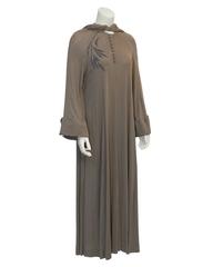 Early 1980's Vicky Tiel Mocha Gown with Hood