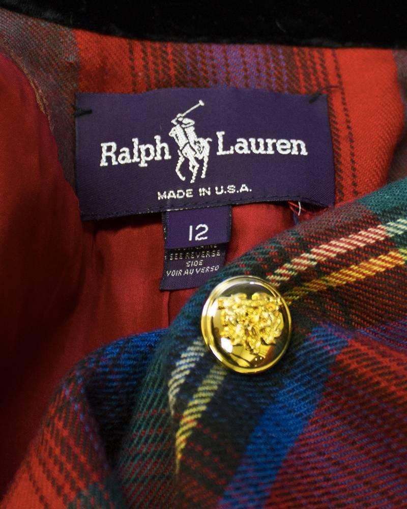 1980's Ralph Lauren Red Tartan Blazer For Sale at 1stdibs