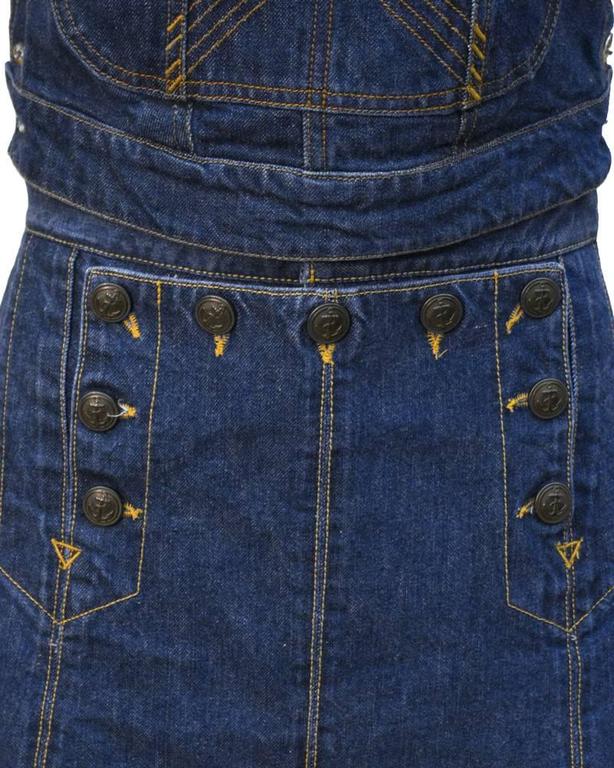 Gaultier Jeans Denim Bib and MIni Skirt at 1stDibs denim bib skirt