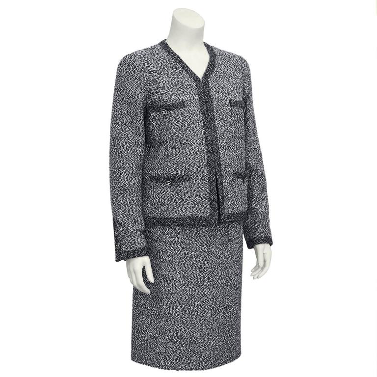 1997 Chanel Graphite Boucle Suit at 1stDibs