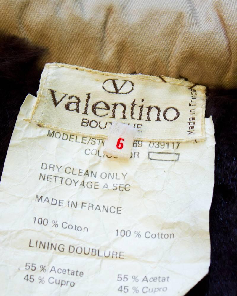 Valentino - Veste courte en mousseline de soie, brun clair, années 1980 Pour femmes en vente