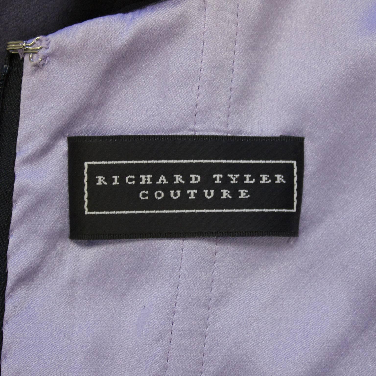 Early Career Richard Tyler Couture Purple and Black Gown  1