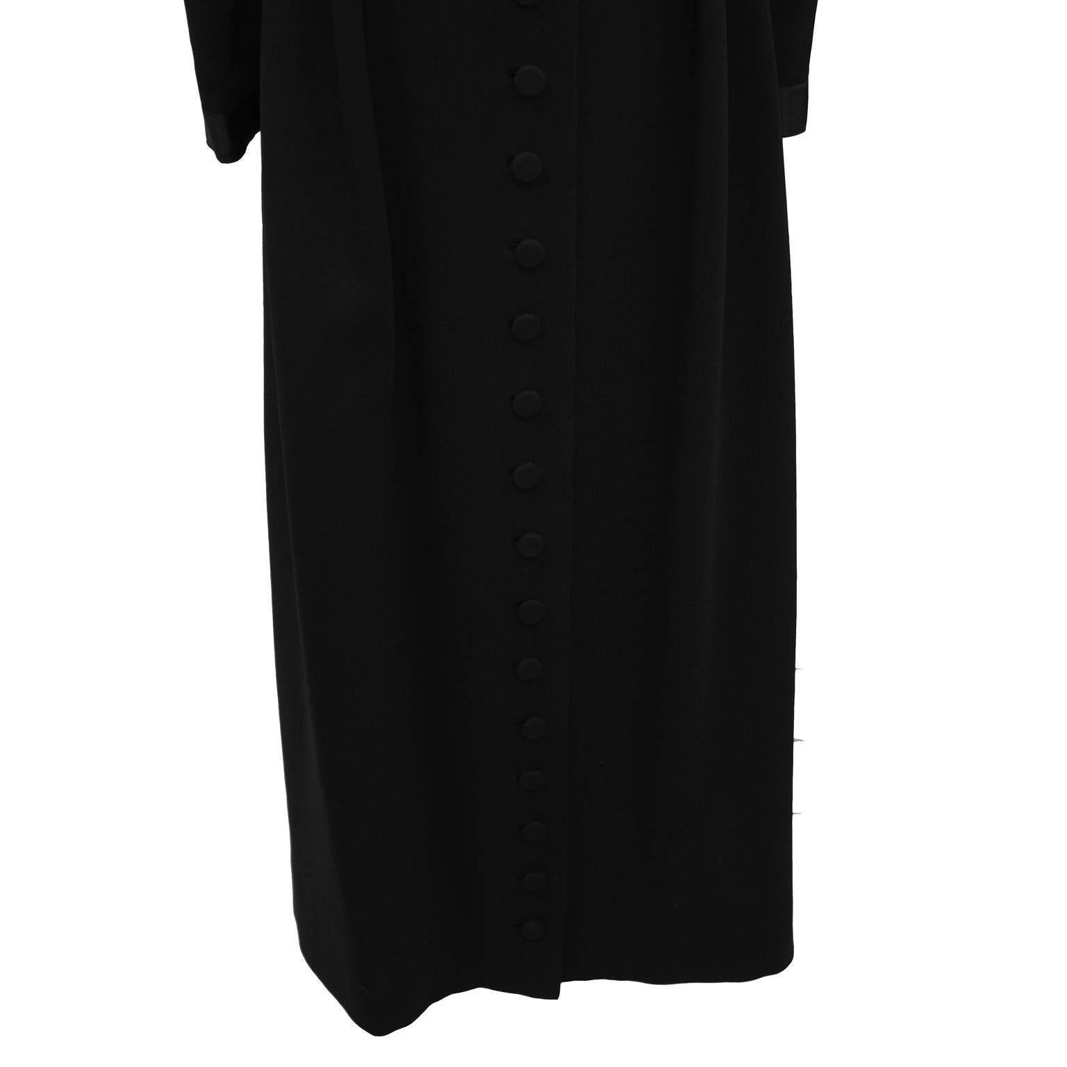 1960s Geoffrey Beene Black Empire Waist Gown  For Sale 1