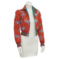 1971 Cacharel Green and Red Reversible Jacket