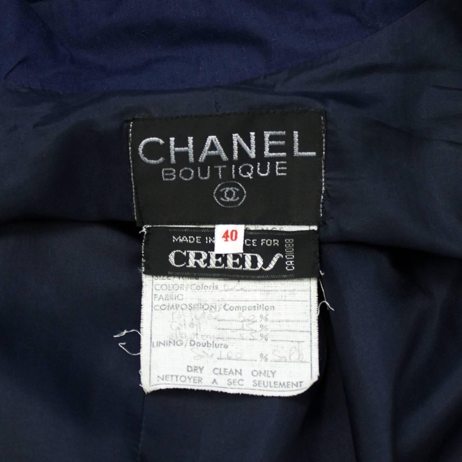 Women's or Men's 1980's Chanel Navy Trench 